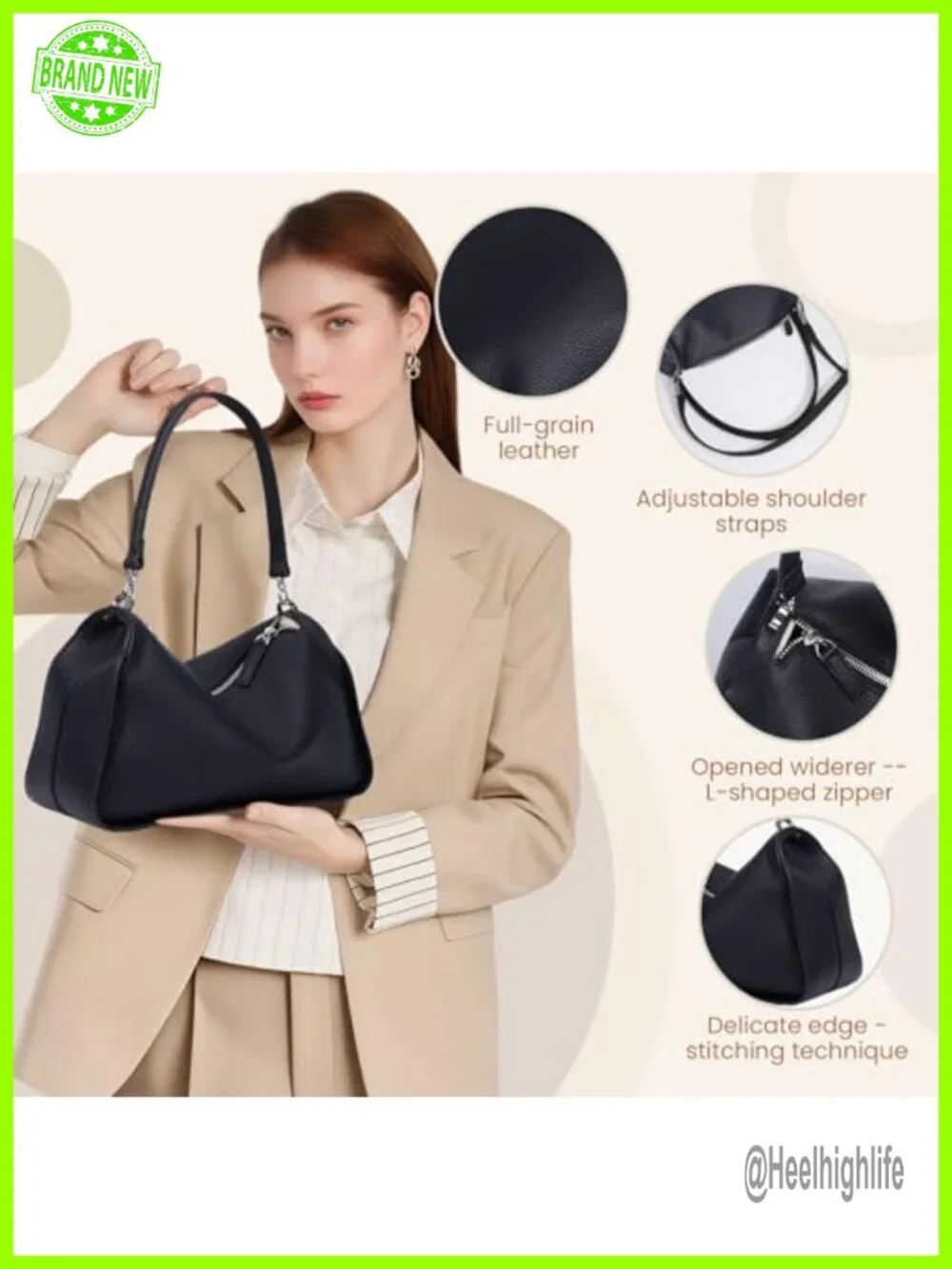 Genuine Leather Hobo Bag Crossbody Shoulder Bag Purse